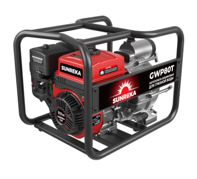 Мотопомпа бензиновая SUNREKA GWP80T (7 л.с.; 1 100 л/мин; 25 м; 80 мм; Грязная вода) прокат